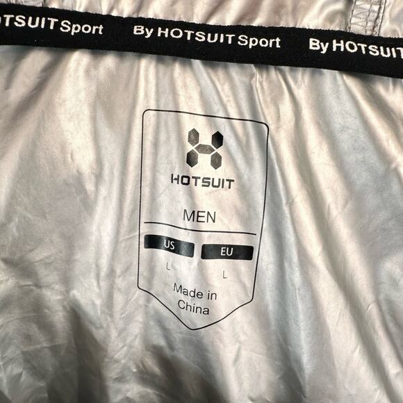 HOTSUIT Sauna Suit Adult Size Large Black Gray 2 Piece Jacket Pants Set - Picture 10 of 11